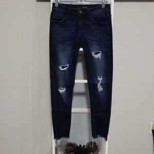 KANCAN Dark Denim Destroyed Jeans